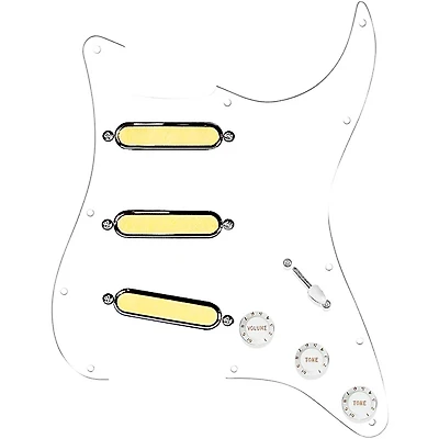 920D Custom Gold Foil Loaded Pickguard For Strat With White Pickups and Knobs and S5W Wiring Harness