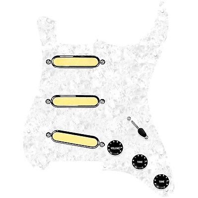 920D Custom Gold Foil Loaded Pickguard For Strat With Black Pickups and Knobs and S5W Wiring Harness