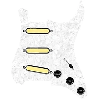 920D Custom Gold Foil Loaded Pickguard For Strat With Black Pickups and Knobs and S5W Wiring Harness