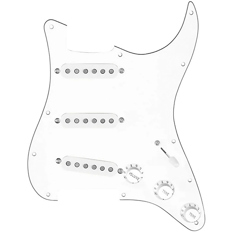 920D Custom Texas Grit Loaded Pickguard for Strat With White Pickups and Knobs and S5W Wiring Harness