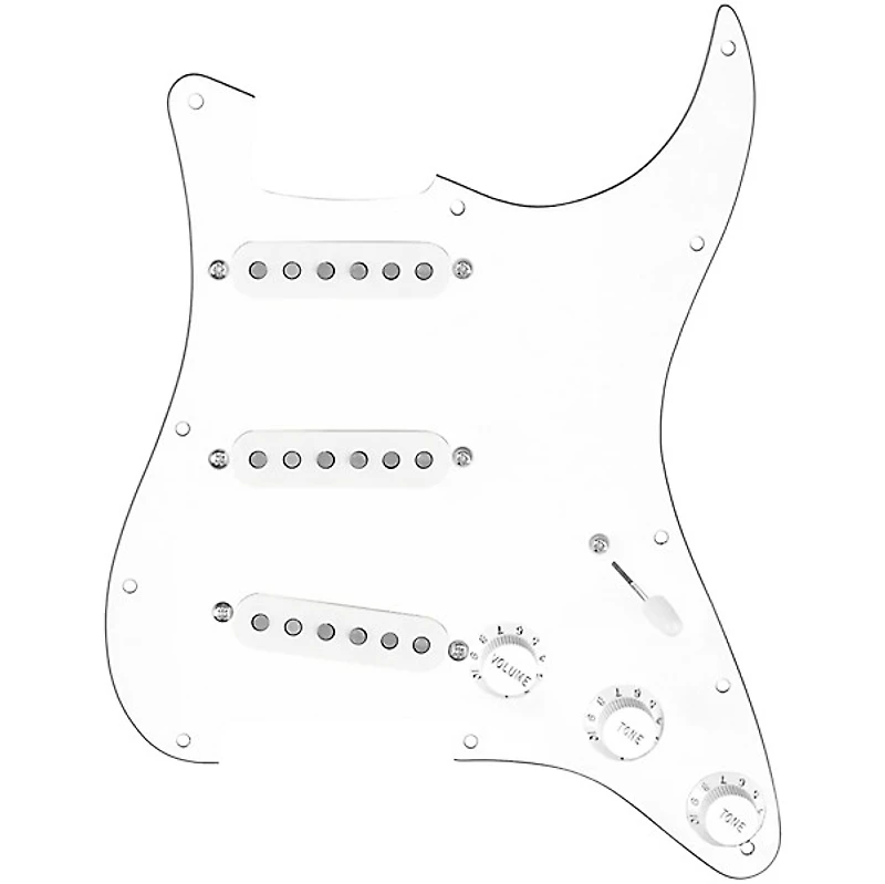 920D Custom Generation Loaded Pickguard For Strat With White Pickups and Knobs and S5W Wiring Harness