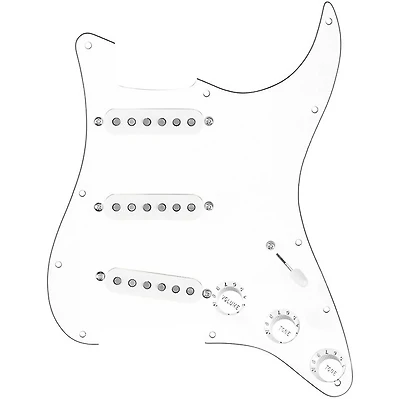 920D Custom Generation Loaded Pickguard For Strat With White Pickups and Knobs and S5W Wiring Harness
