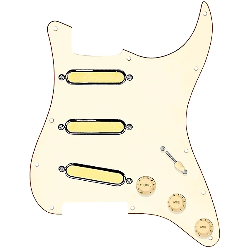 920D Custom Gold Foil Loaded Pickguard For Strat With Aged White Pickups and Knobs and S5W Wiring Harness