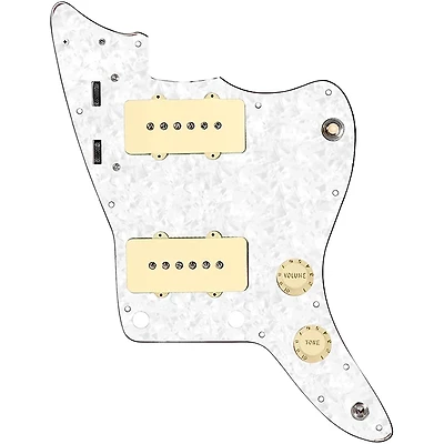 920D Custom JM Grit Loaded Pickguard for Jazzmaster With Aged White Pickups and Knobs and JMH-V Wiring Harness