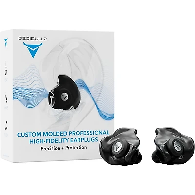 Decibullz Custom-Molded Professional High-Fidelity Earplugs Black