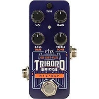 Electro-Harmonix Triboro Bridge Overdrive/Distortion/Fuzz Effects Pedal Blue
