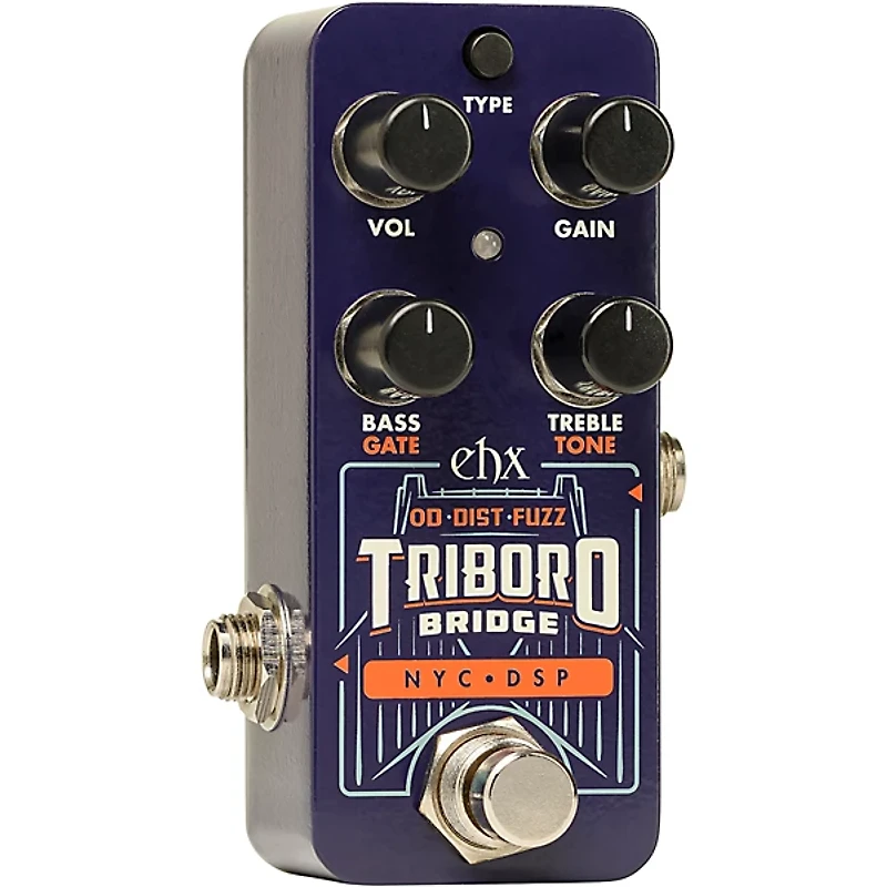 Electro-Harmonix Triboro Bridge Overdrive/Distortion/Fuzz Effects Pedal Blue