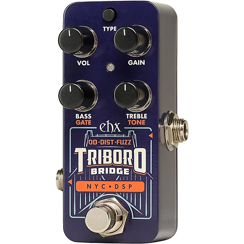 Electro-Harmonix Triboro Bridge Overdrive/Distortion/Fuzz Effects Pedal Blue