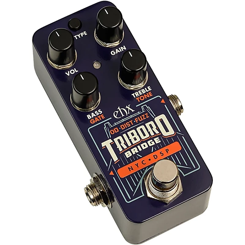 Electro-Harmonix Triboro Bridge Overdrive/Distortion/Fuzz Effects Pedal Blue