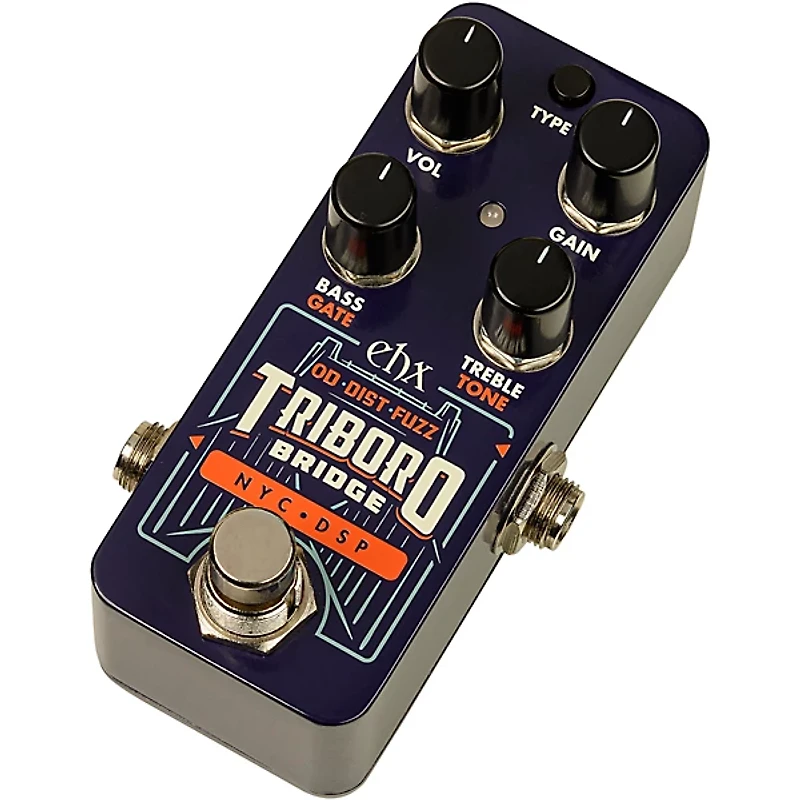 Electro-Harmonix Triboro Bridge Overdrive/Distortion/Fuzz Effects Pedal Blue