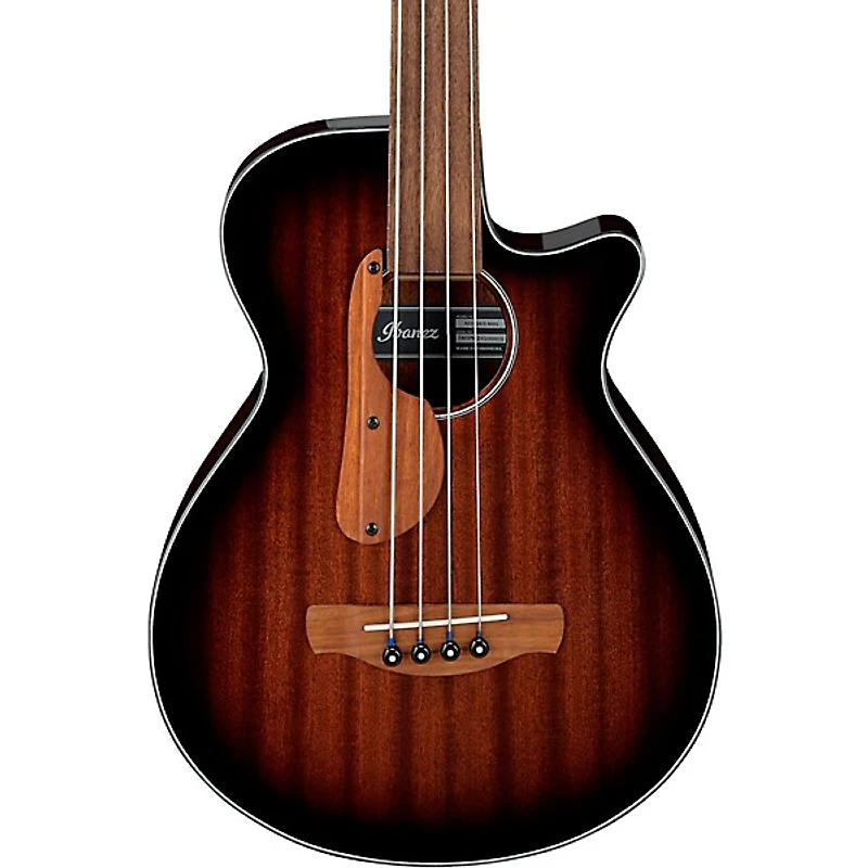 Ibanez AEGB24FE Fretless Auditorium Acoustic-Electric Bass Guitar - Mahogany Sunburst