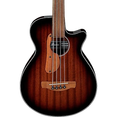 Ibanez AEGB24FE Fretless Auditorium Acoustic-Electric Bass Guitar - Mahogany Sunburst