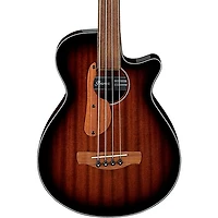Ibanez AEGB24FE Fretless Auditorium Acoustic-Electric Bass Guitar - Mahogany Sunburst