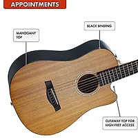 Traveler Guitar Redlands Mini Mahogany Acoustic Guitar Natural