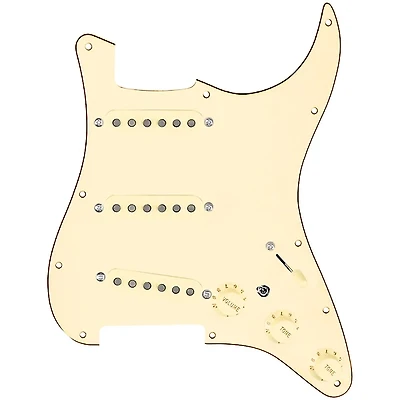 920D Custom Texas Growler Loaded Pickguard for Strat With Aged White Pickups and S7W-MT Wiring Harness