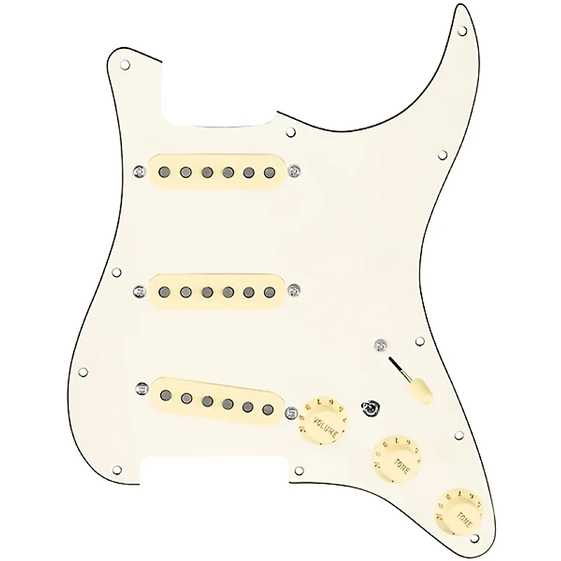 920D Custom Texas Grit Loaded Pickguard for Strat With Aged White Pickups and Knobs and S7W-MT Wiring Harness