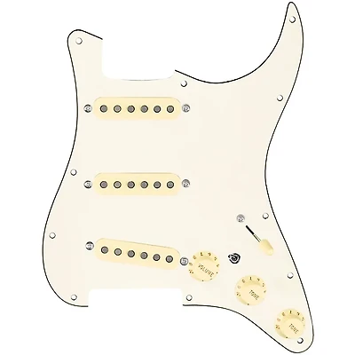 920D Custom Texas Grit Loaded Pickguard for Strat With Aged White Pickups and Knobs and S7W-MT Wiring Harness