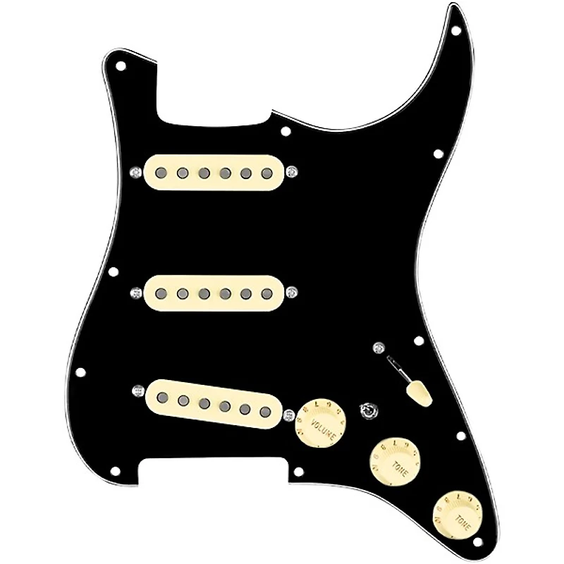 920D Custom Texas Grit Loaded Pickguard for Strat With Aged White Pickups and Knobs and S7W-MT Wiring Harness