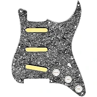 920D Custom Gold Foil Loaded Pickguard For Strat With White Pickups and Knobs and S7W-MT Wiring Harness