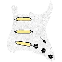 920D Custom Gold Foil Loaded Pickguard For Strat With Black Pickups and Knobs and S7W-MT Wiring Harness