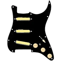920D Custom Gold Foil Loaded Pickguard For Strat With Aged White Pickups and Knobs and S7W-MT Wiring Harness