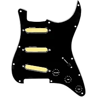 920D Custom Gold Foil Loaded Pickguard For Strat With Black Pickups and Knobs and S7W Wiring Harness