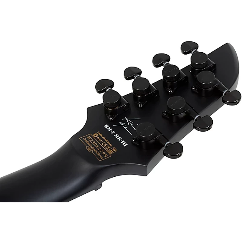 Schecter Guitar Research KM-7 MK-III Legacy Left-Handed 7-String Electric Guitar Transparent White Satin