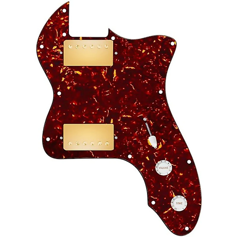 920D Custom 72 Thinline Tele Loaded Pickguard With Gold Smoothie Humbuckers and White Knobs