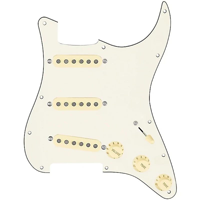 920D Custom Generation Loaded Pickguard for Strat With Aged White Pickups & Knobs, S5W Wiring Harness