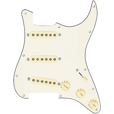 920D Custom Generation Loaded Pickguard for Strat With Aged White Pickups & Knobs, S5W Wiring Harness