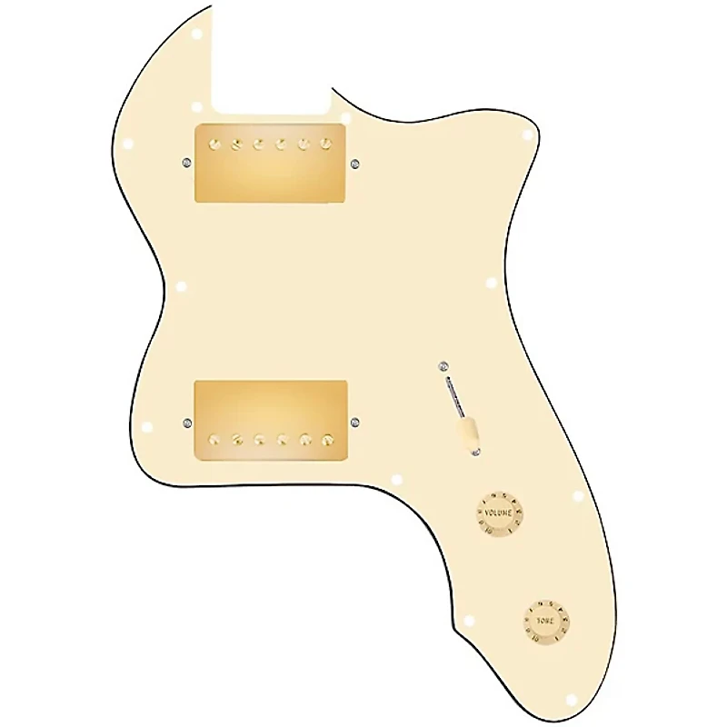920D Custom '72 Thinline Tele Loaded Pickguard With Gold Smoothie Humbuckers & Aged White Knobs