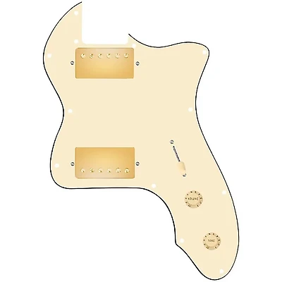 920D Custom '72 Thinline Tele Loaded Pickguard With Gold Smoothie Humbuckers & Aged White Knobs