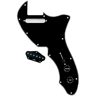 920D Custom 72 Thinline Tele Single Coil Loaded Pickguard With Texas Vintage Pickups and Black Knobs Black