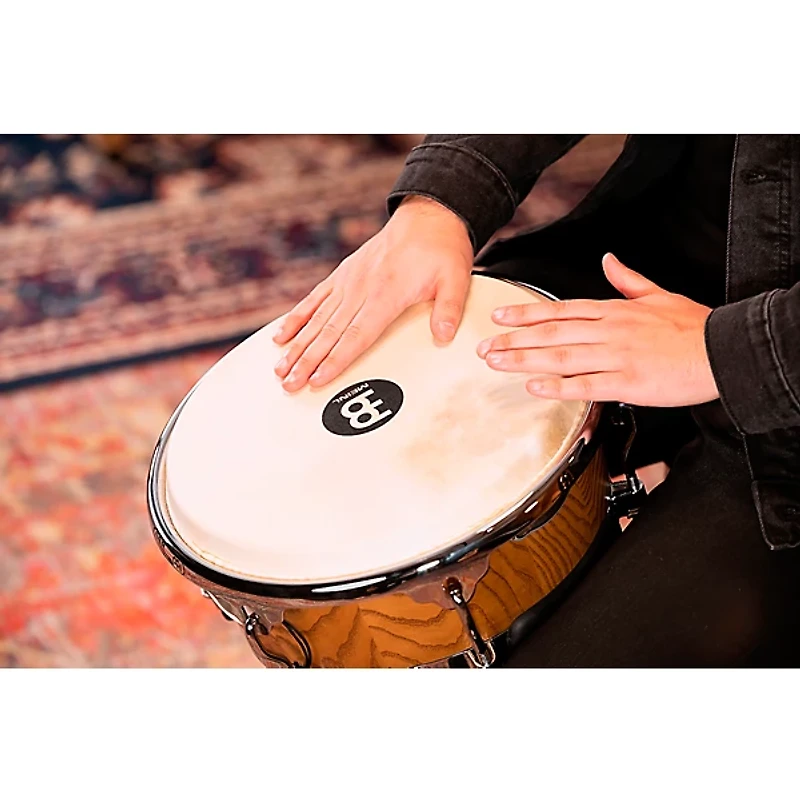 MEINL Floatune Zebra Print Ash Wood Djembe 12 in.