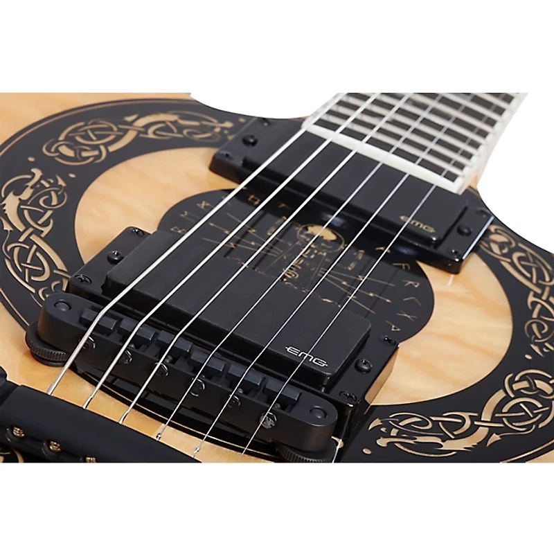 Wylde Audio Barbarian Norse Dragon Bullseye Electric Guitar Rawtop