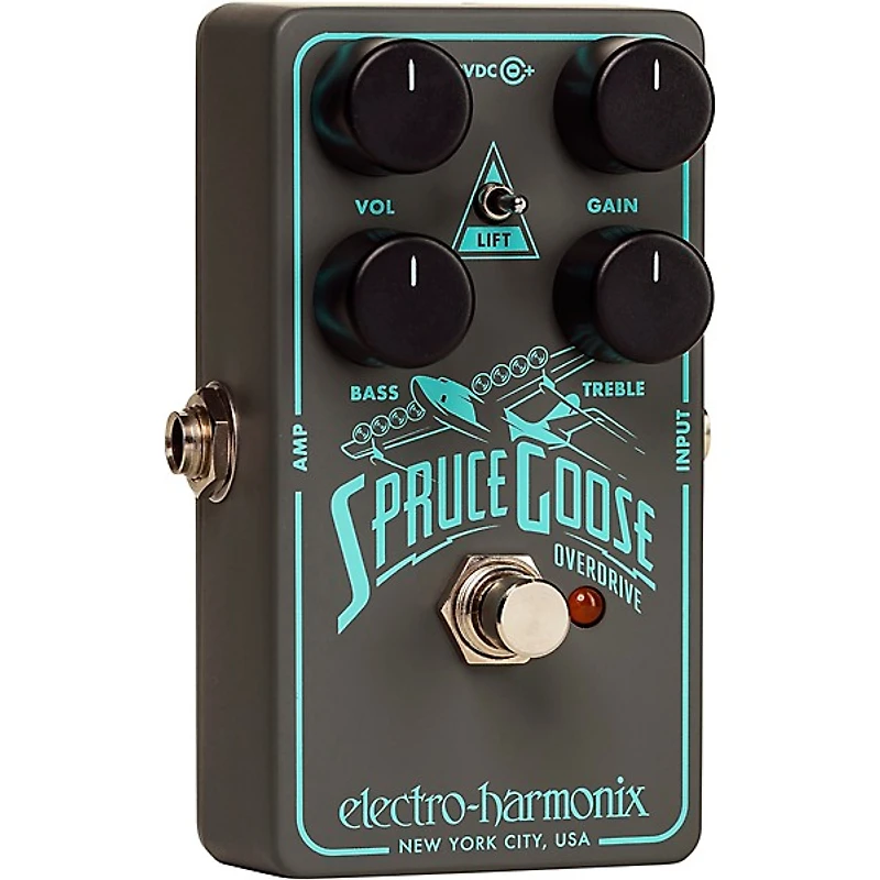 Electro-Harmonix Spruce Goose Overdrive Guitar Effects Pedal Grey and Teal
