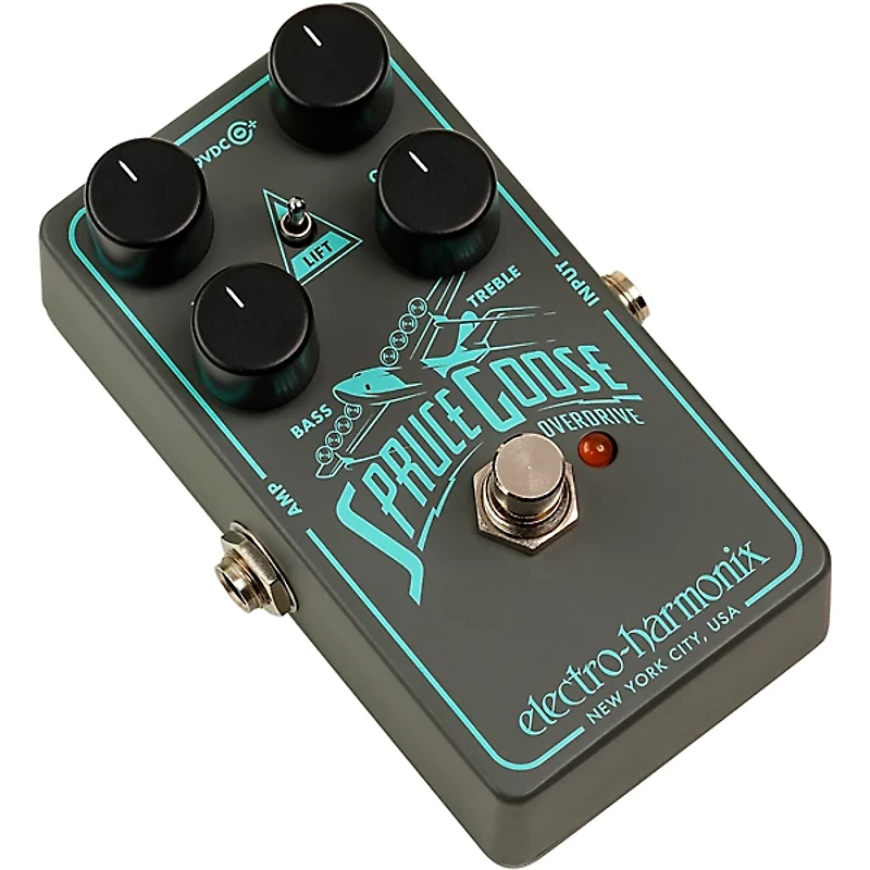 Electro-Harmonix Spruce Goose Overdrive Effects Pedal Grey and Teal