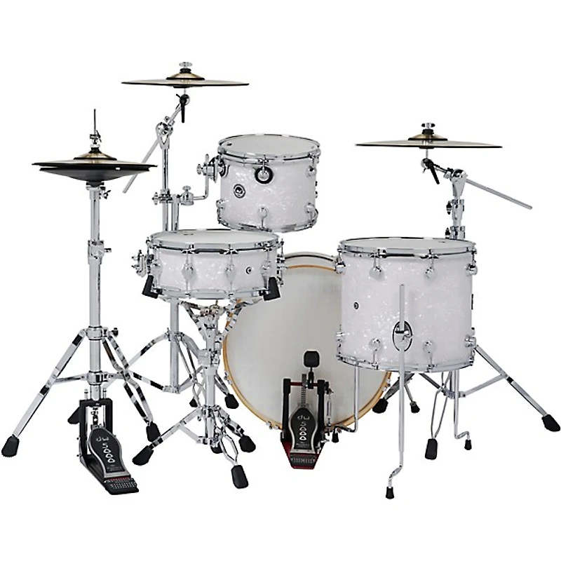 DW DWe Wireless Acoustic-Electronic Convertible 4-Piece Drum Set Bundle With 20" Bass Drum, Cymbals and Hardware
