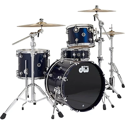 DW DWe Wireless Acoustic-Electronic Convertible 4-Piece Drum Set Bundle With 20" Bass Drum, Cymbals and Hardware