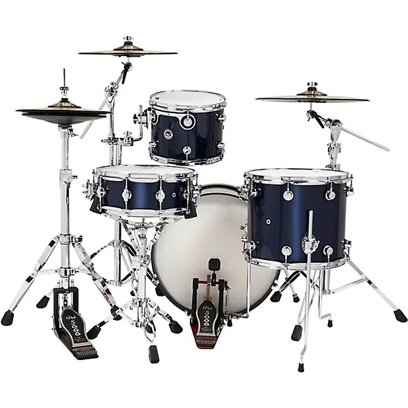 DW DWe Wireless Acoustic-Electronic Convertible 4-Piece Drum Set Bundle With 20" Bass Drum, Cymbals and Hardware