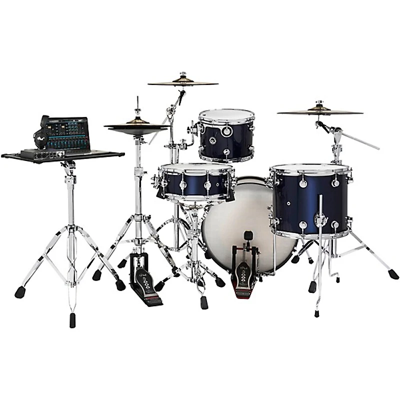 DW DWe Wireless Acoustic-Electronic Convertible 4-Piece Drum Set Bundle With 20" Bass Drum, Cymbals and Hardware