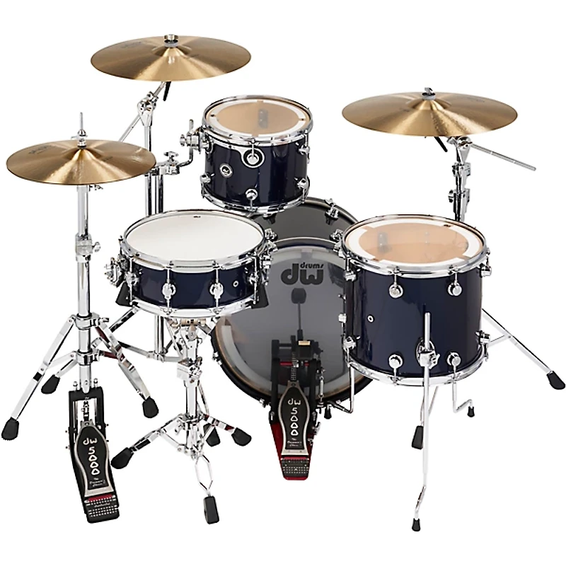 DW DWe Wireless Acoustic-Electronic Convertible 4-Piece Drum Set Bundle With 20" Bass Drum, Cymbals and Hardware