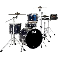 DW DWe Wireless Acoustic-Electronic Convertible 4-Piece Drum Set Bundle With 20" Bass Drum, Cymbals and Hardware