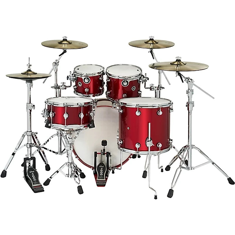 DW DWe Wireless Acoustic-Electronic Convertible 5-Piece Drum Set Bundle With 22" Bass Drum, Cymbals and Hardware