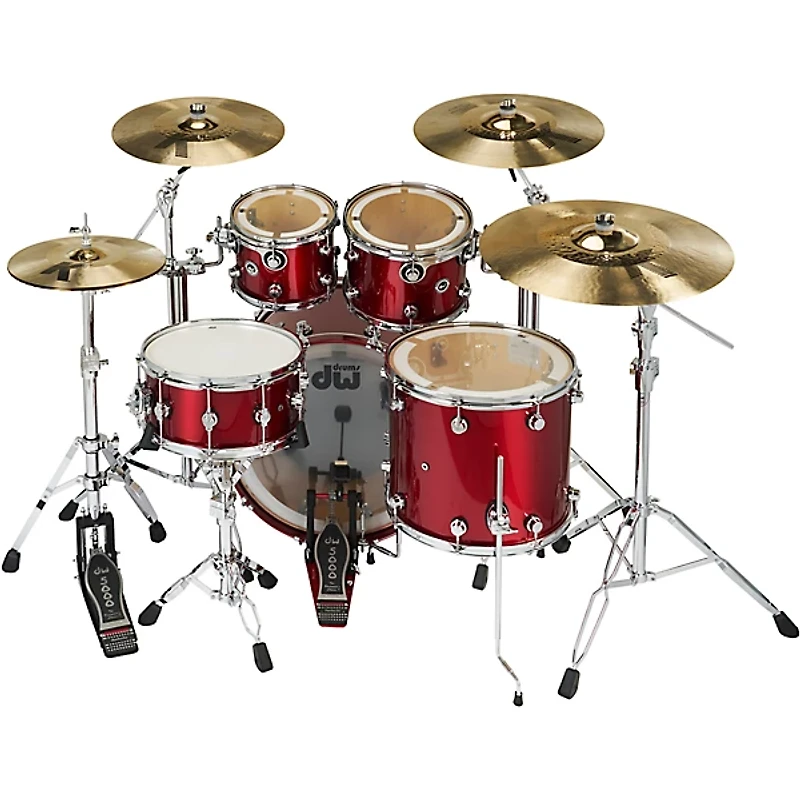 DW DWe Wireless Acoustic-Electronic Convertible 5-Piece Drum Set Bundle With 22" Bass Drum, Cymbals and Hardware