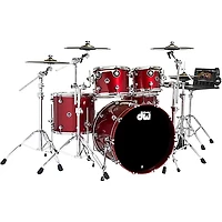 DW DWe Wireless Acoustic-Electronic Convertible 5-Piece Drum Set Bundle With 22" Bass Drum, Cymbals and Hardware