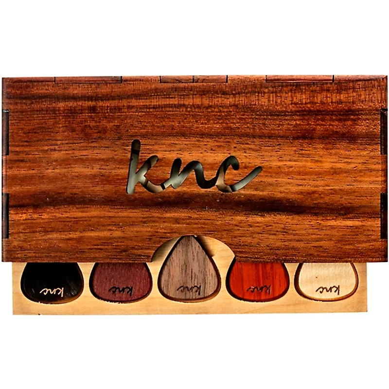 Knc Picks Assorted Guitar Picks With Wooden Box