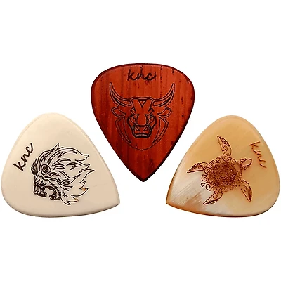 Knc Picks Wild Life Set Guitar Picks With Wooden Box 3 Pack
