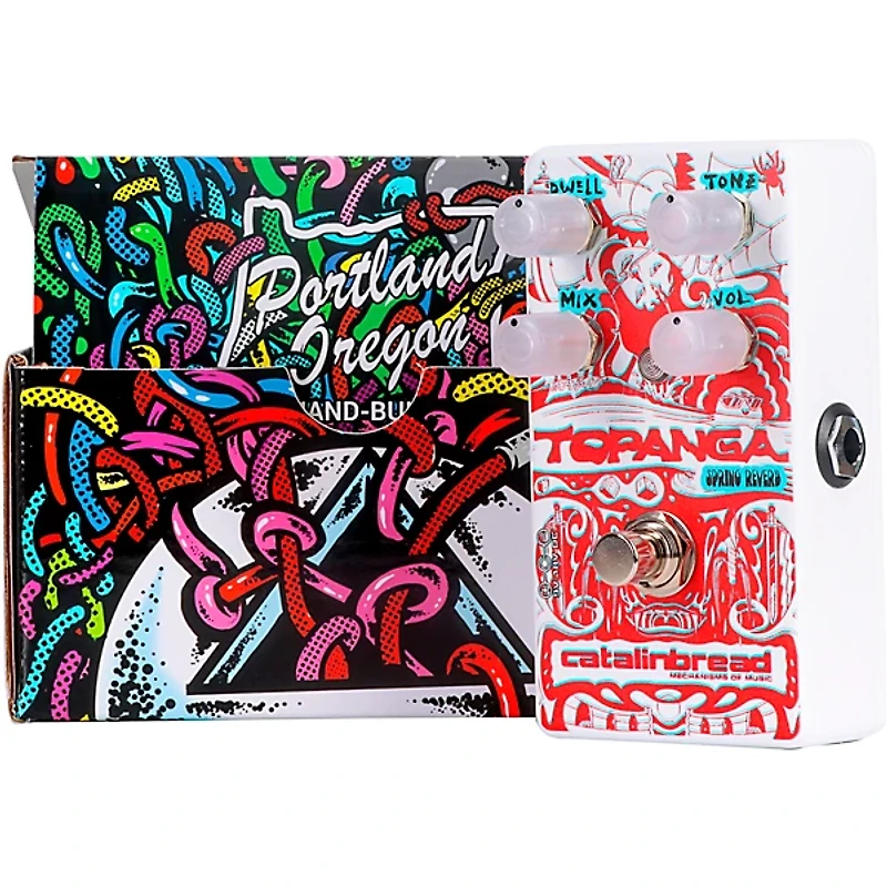 Catalinbread Topanga Spring Reverb 3D Effects Pedal with 3D Glasses Red and White