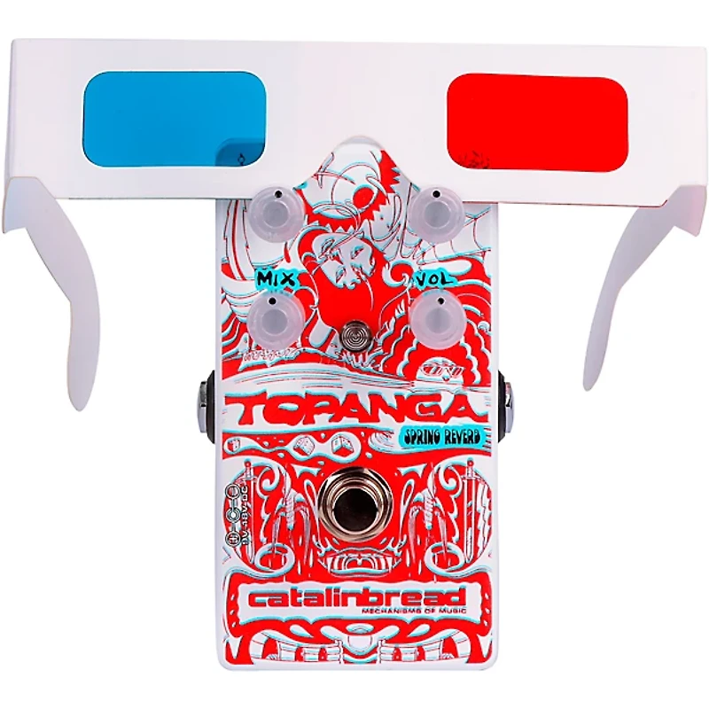 Catalinbread Topanga Spring Reverb 3D Effects Pedal with 3D Glasses Red and White